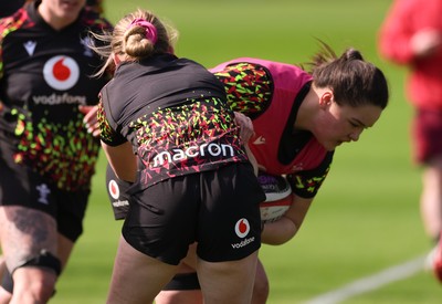 070426 - Wales Women Rugby Squad - Jorja Aiono during training session ahead of the opening Women’s 6 Nations match against Scotland