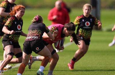 070426 - Wales Women Rugby Squad - Jorja Aiono during training session ahead of the opening Women’s 6 Nations match against Scotland