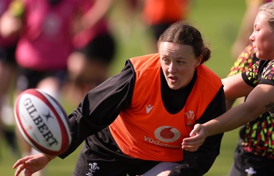 070426 - Wales Women Rugby Squad - Lleucu George during training session ahead of the opening Women’s 6 Nations match against Scotland