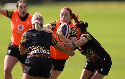 070426 - Wales Women Rugby Squad - Lisa Neumann during training session ahead of the opening Women’s 6 Nations match against Scotland