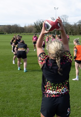 070426 - Wales Women Rugby Squad - The Wales team during training session ahead of the opening Women’s 6 Nations match against Scotland