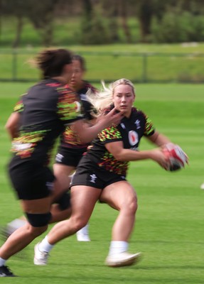 070426 - Wales Women Rugby Squad - Kelsie Webster during training session ahead of the opening Women’s 6 Nations match against Scotland