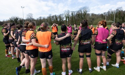 070426 - Wales Women Rugby Squad - The Wales team during training session ahead of the opening Women’s 6 Nations match against Scotland