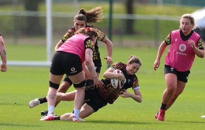 070426 - Wales Women Rugby Squad - Jasmine Joyce during training session ahead of the opening Women’s 6 Nations match against Scotland