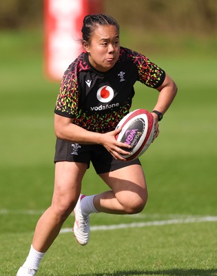070426 - Wales Women Rugby Squad - Jenna De Vera  during training session ahead of the opening Women’s 6 Nations match against Scotland