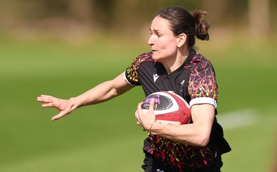 070426 - Wales Women Rugby Squad - Jasmine Joyce during training session ahead of the opening Women’s 6 Nations match against Scotland