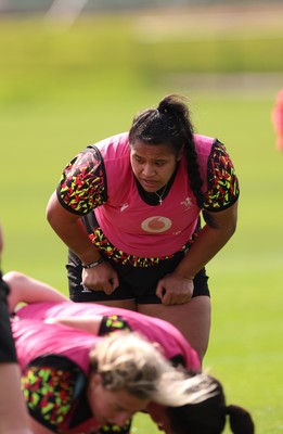070426 - Wales Women Rugby Squad - Sisilia Tuipulotu during training session ahead of the opening Women’s 6 Nations match against Scotland