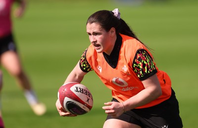 070426 - Wales Women Rugby Squad - Kayleigh Powell during training session ahead of the opening Women’s 6 Nations match against Scotland