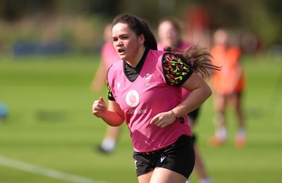 070426 - Wales Women Rugby Squad - Jorja Aiono during training session ahead of the opening Women’s 6 Nations match against Scotland