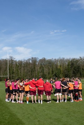070426 - Wales Women Rugby Squad - The Wales squad during training session ahead of the opening Women’s 6 Nations match against Scotland