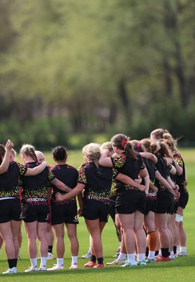 070426 - Wales Women Rugby Squad - The Wales squad during training session ahead of the opening Women’s 6 Nations match against Scotland