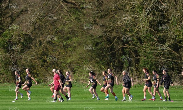 070426 - Wales Women Rugby Squad - The Wales team during training session ahead of the opening Women’s 6 Nations match against Scotland
