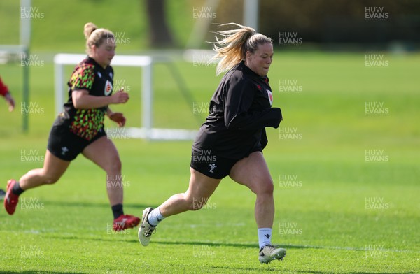 070426 - Wales Women Rugby Squad - Kelsey Jones during training session ahead of the opening Women’s 6 Nations match against Scotland