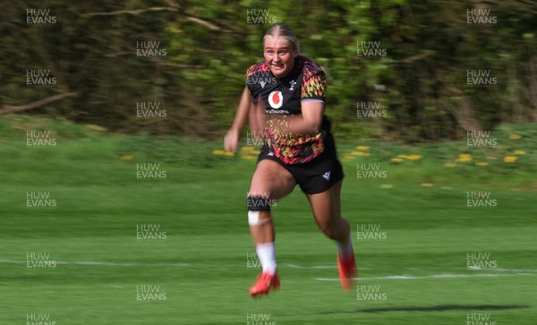 070426 - Wales Women Rugby Squad - Seren Singleton during training session ahead of the opening Women’s 6 Nations match against Scotland