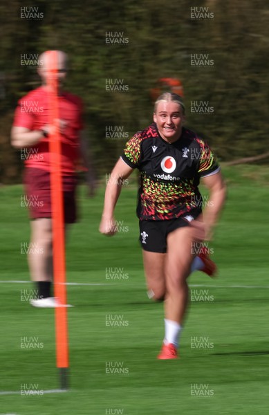 070426 - Wales Women Rugby Squad - Seren Singleton during training session ahead of the opening Women’s 6 Nations match against Scotland