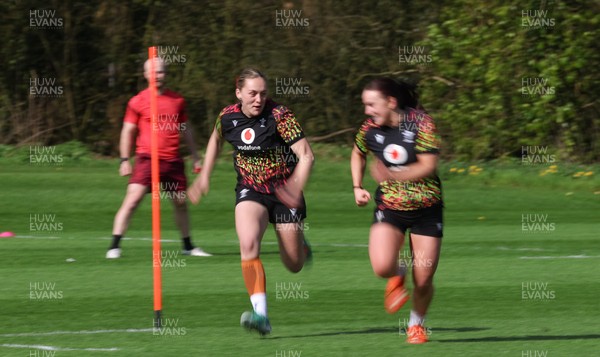 070426 - Wales Women Rugby Squad - Hannah Dallavalle during training session ahead of the opening Women’s 6 Nations match against Scotland