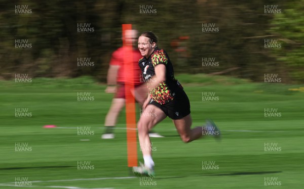 070426 - Wales Women Rugby Squad - Carys Cox during training session ahead of the opening Women’s 6 Nations match against Scotland