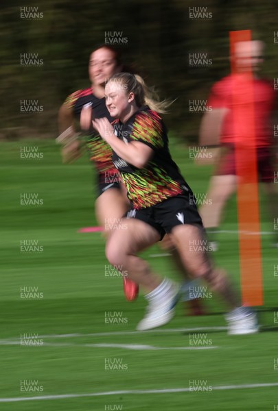 070426 - Wales Women Rugby Squad - Seren Lockwood during training session ahead of the opening Women’s 6 Nations match against Scotland