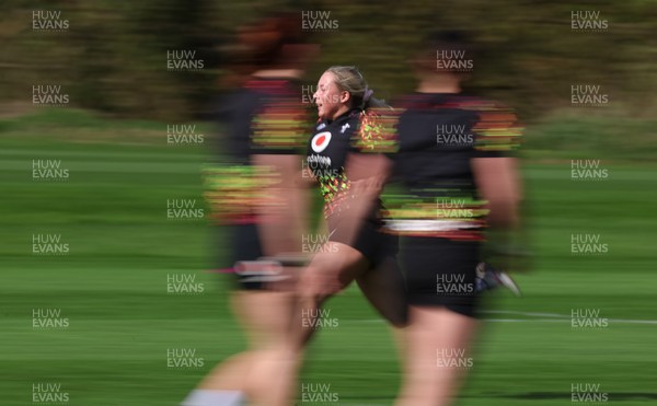 070426 - Wales Women Rugby Squad - Kelsie Webster during training session ahead of the opening Women’s 6 Nations match against Scotland