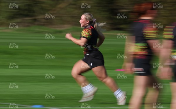 070426 - Wales Women Rugby Squad - Kelsie Webster during training session ahead of the opening Women’s 6 Nations match against Scotland