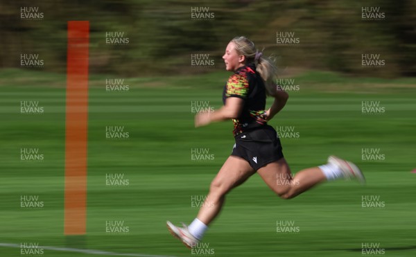 070426 - Wales Women Rugby Squad - Kelsie Webster during training session ahead of the opening Women’s 6 Nations match against Scotland