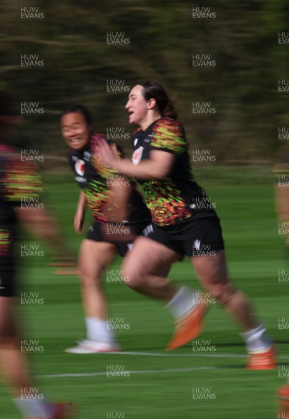 070426 - Wales Women Rugby Squad - Courtney Keight during training session ahead of the opening Women’s 6 Nations match against Scotland
