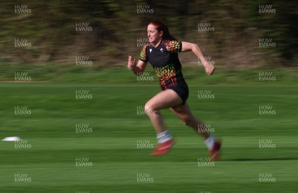 070426 - Wales Women Rugby Squad - Lisa Neumann during training session ahead of the opening Women’s 6 Nations match against Scotland