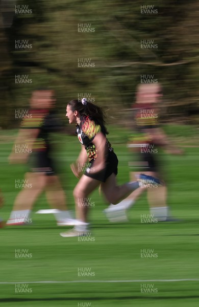 070426 - Wales Women Rugby Squad - Kayleigh Powell during training session ahead of the opening Women’s 6 Nations match against Scotland