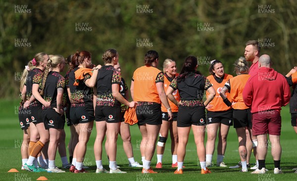 070426 - Wales Women Rugby Squad - The Wales squad during training session ahead of the opening Women’s 6 Nations match against Scotland