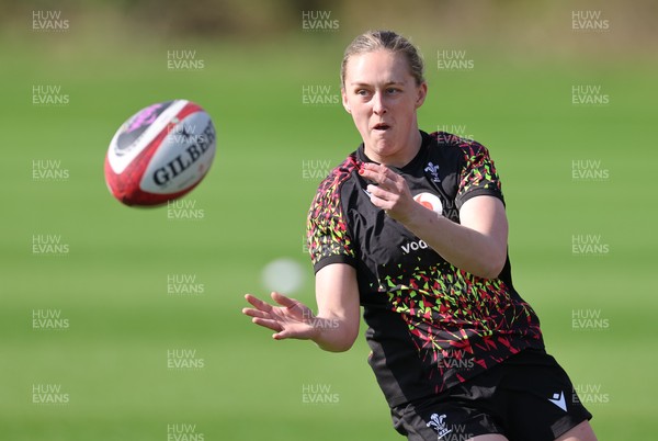 070426 - Wales Women Rugby Squad - Hannah Dallavalle during training session ahead of the opening Women’s 6 Nations match against Scotland