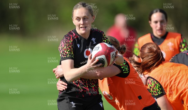 070426 - Wales Women Rugby Squad - Hannah Dallavalle during training session ahead of the opening Women’s 6 Nations match against Scotland