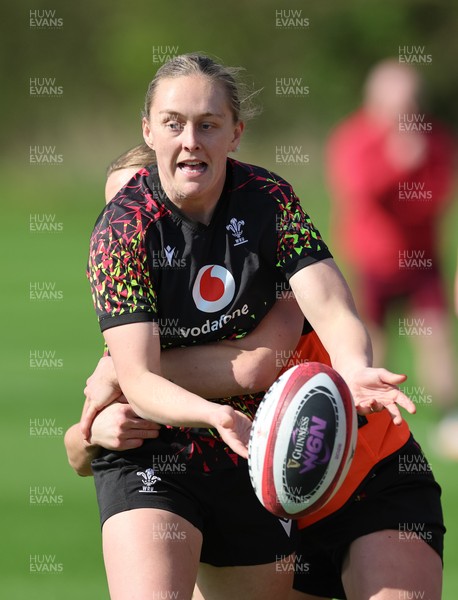 070426 - Wales Women Rugby Squad - Hannah Dallavalle during training session ahead of the opening Women’s 6 Nations match against Scotland