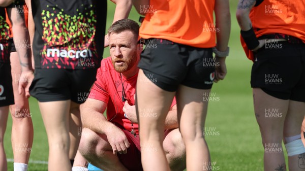 070426 - Wales Women Rugby Squad - Tyrone Holmes, Wales Women defence coach during training session ahead of the opening Women’s 6 Nations match against Scotland