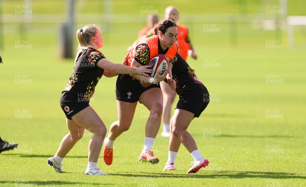070426 - Wales Women Rugby Squad - Courtney Keight during training session ahead of the opening Women’s 6 Nations match against Scotland