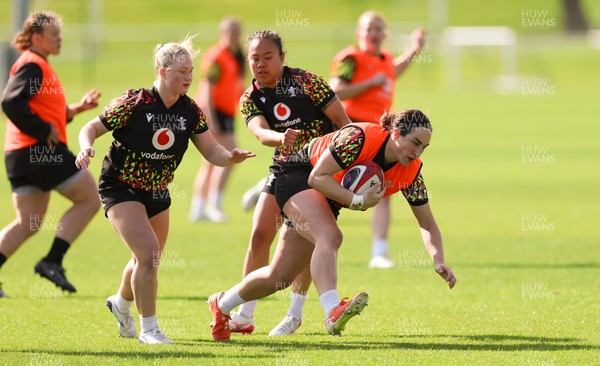 070426 - Wales Women Rugby Squad - Courtney Keight during training session ahead of the opening Women’s 6 Nations match against Scotland