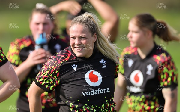 070426 - Wales Women Rugby Squad - Kelsey Jones during training session ahead of the opening Women’s 6 Nations match against Scotland