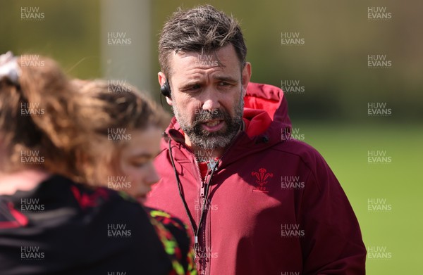 070426 - Wales Women Rugby Squad - Steve Salvin, Wales Women interim forwards coach during training session ahead of the opening Women’s 6 Nations match against Scotland