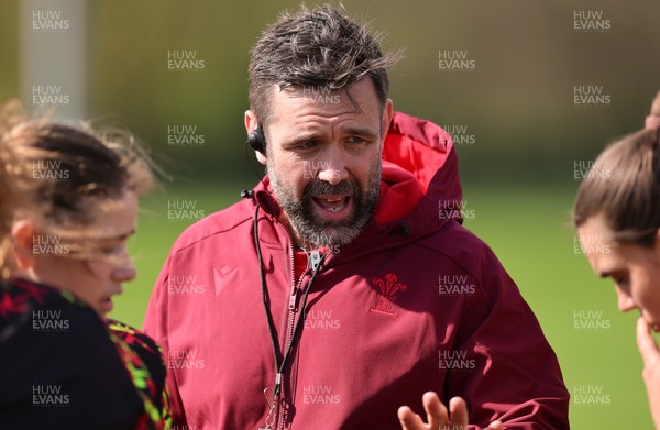 070426 - Wales Women Rugby Squad - Steve Salvin, Wales Women interim forwards coach during training session ahead of the opening Women’s 6 Nations match against Scotland