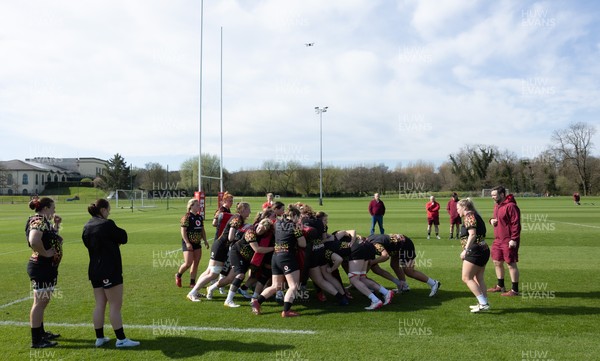 070426 - Wales Women Rugby Squad - The Wales team during training session ahead of the opening Women’s 6 Nations match against Scotland