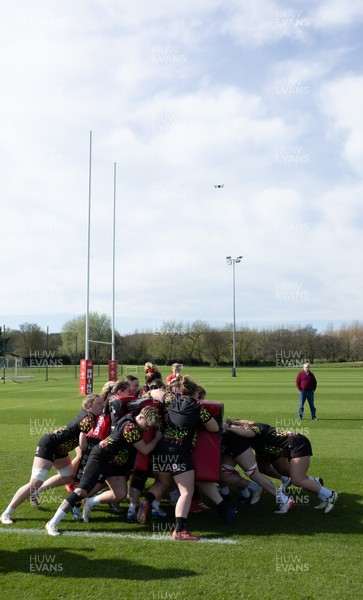 070426 - Wales Women Rugby Squad - The Wales team during training session ahead of the opening Women’s 6 Nations match against Scotland