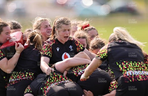 070426 - Wales Women Rugby Squad - Kate Williams during training session ahead of the opening Women’s 6 Nations match against Scotland