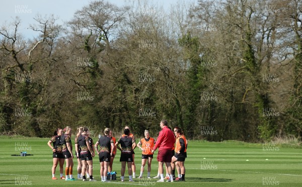 070426 - Wales Women Rugby Squad - The Wales team during training session ahead of the opening Women’s 6 Nations match against Scotland