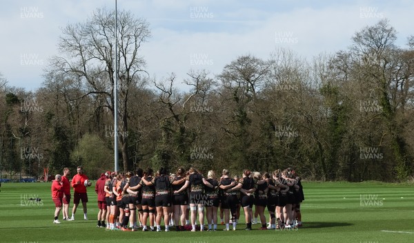 070426 - Wales Women Rugby Squad - The Wales team during training session ahead of the opening Women’s 6 Nations match against Scotland