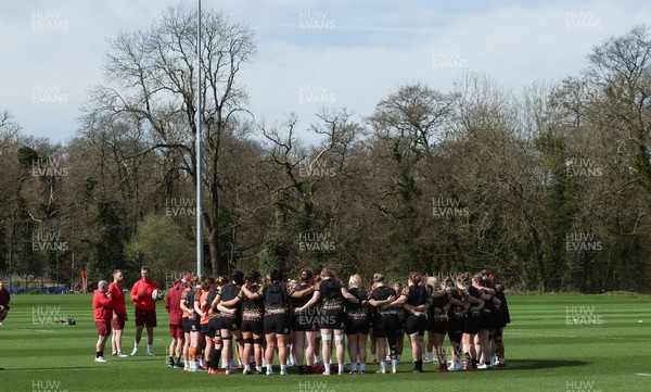 070426 - Wales Women Rugby Squad - The Wales team during training session ahead of the opening Women’s 6 Nations match against Scotland