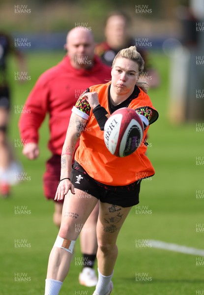 070426 - Wales Women Rugby Squad - Keira Bevan during training session ahead of the opening Women’s 6 Nations match against Scotland