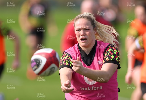 070426 - Wales Women Rugby Squad - Kelsey Jones during training session ahead of the opening Women’s 6 Nations match against Scotland