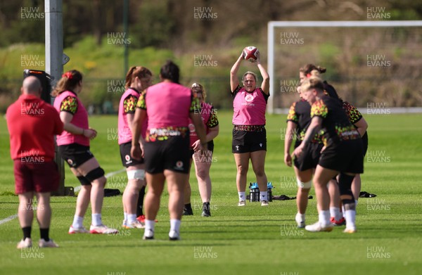 070426 - Wales Women Rugby Squad - Kelsey Jones during training session ahead of the opening Women’s 6 Nations match against Scotland