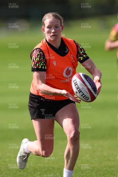 070426 - Wales Women Rugby Squad - Carys Cox during training session ahead of the opening Women’s 6 Nations match against Scotland