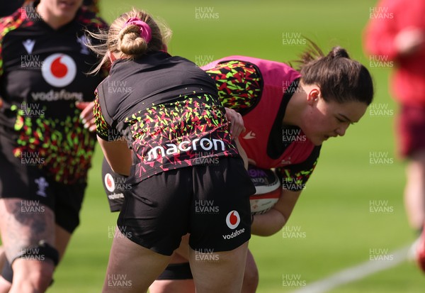 070426 - Wales Women Rugby Squad - Jorja Aiono during training session ahead of the opening Women’s 6 Nations match against Scotland