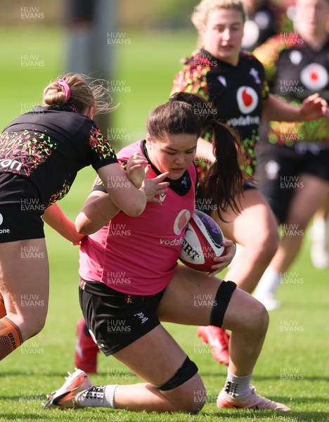 070426 - Wales Women Rugby Squad - Jorja Aiono during training session ahead of the opening Women’s 6 Nations match against Scotland